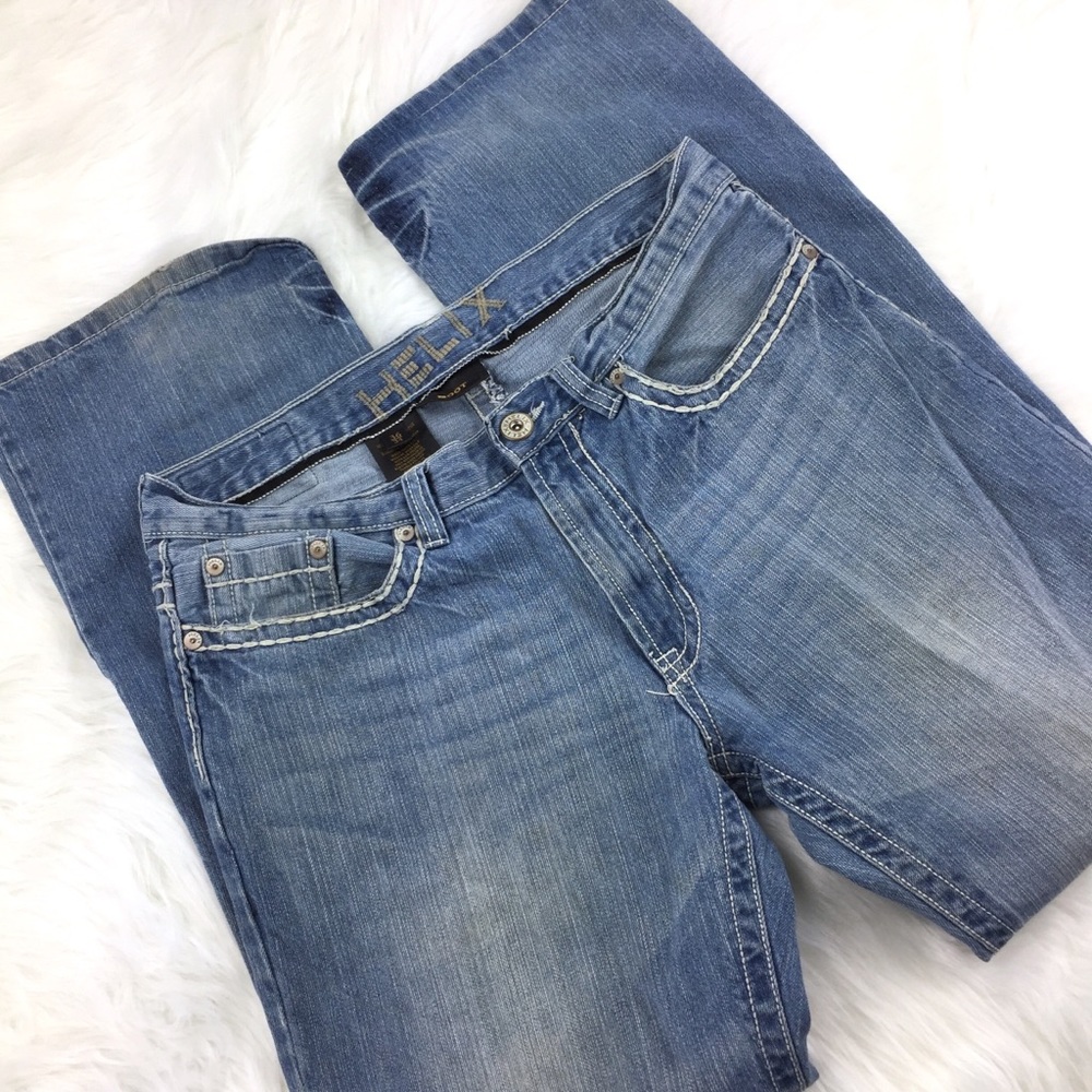 Men’s Helix Distressed Blue Jeans